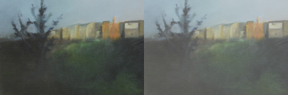 Jiri Kucera, Houses,  oil on canvas, 70 cm x 100 cm